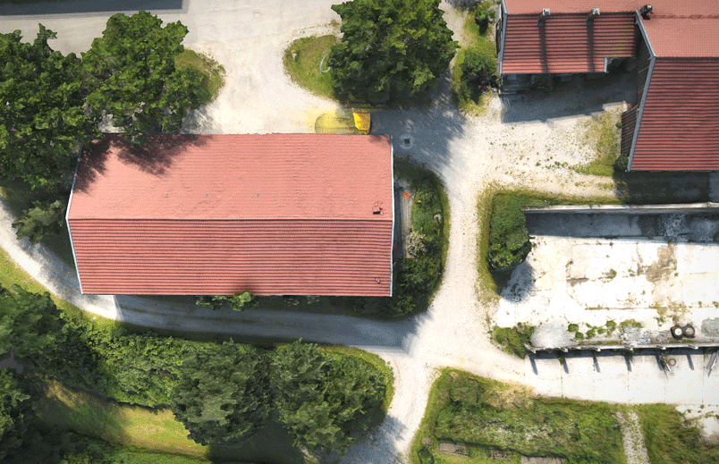 Photogrammetrische Vermessung eines landwirtschaftlichen Nutzgebäudes